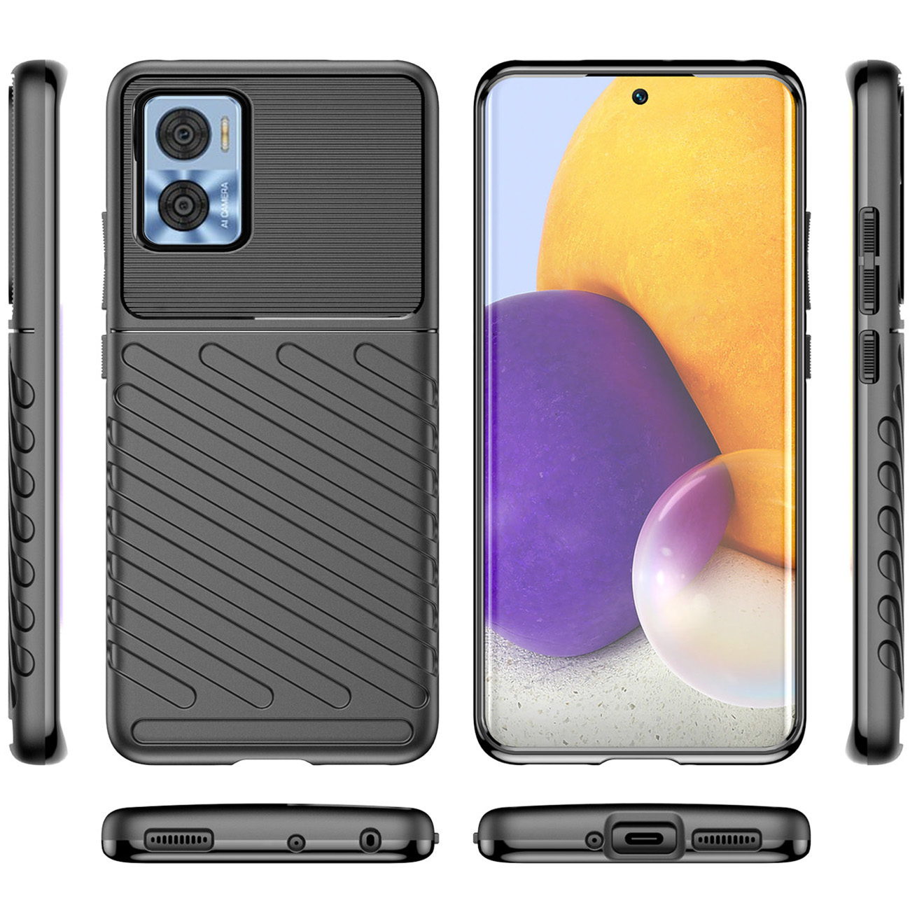 Pokrowiec Thunder Case czarny Motorola Moto E22 / 4