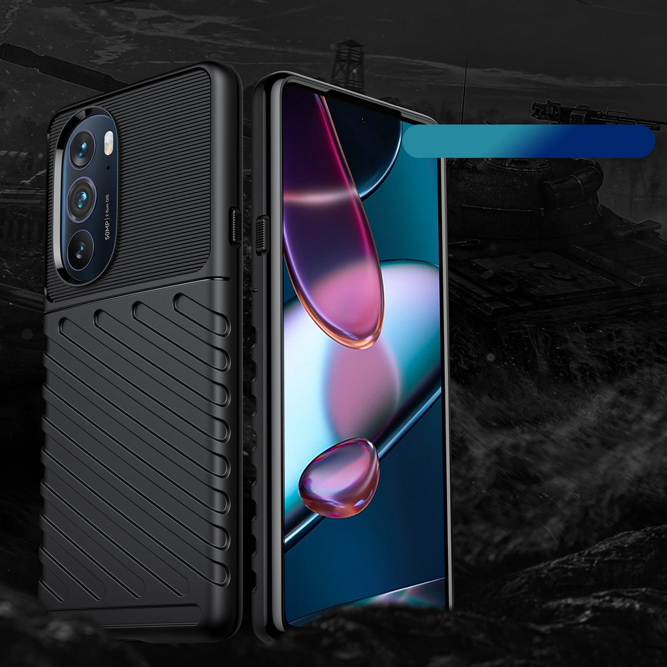 Pokrowiec Thunder Case czarny Motorola Moto Edge 30 Pro / 2