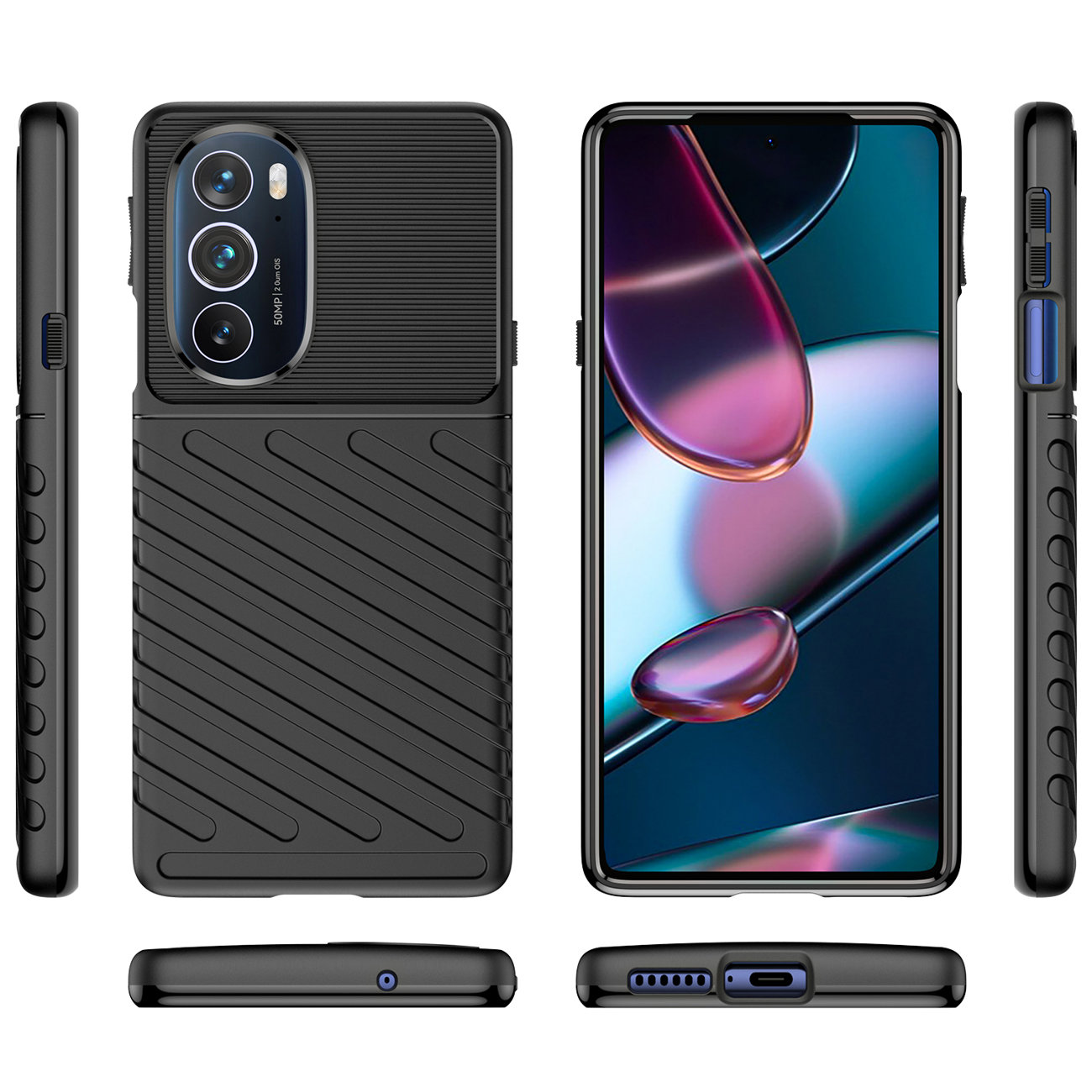 Pokrowiec Thunder Case czarny Motorola Moto Edge 30 Pro / 8