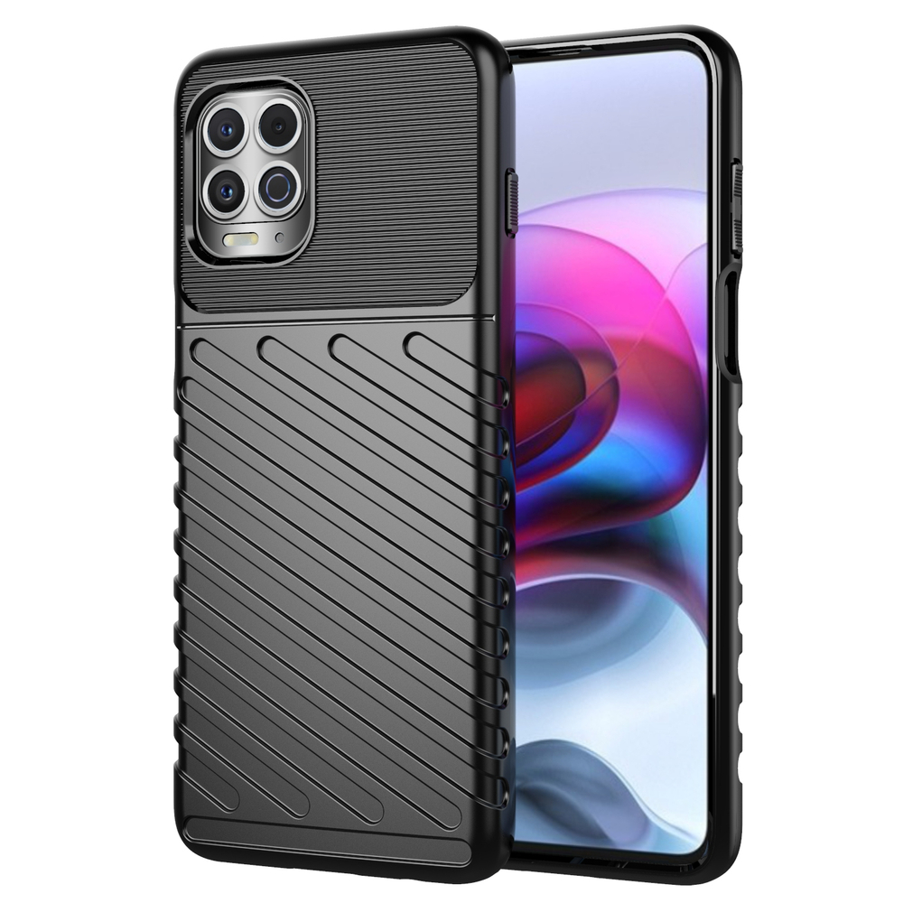 Pokrowiec Thunder Case czarny Motorola Moto G100