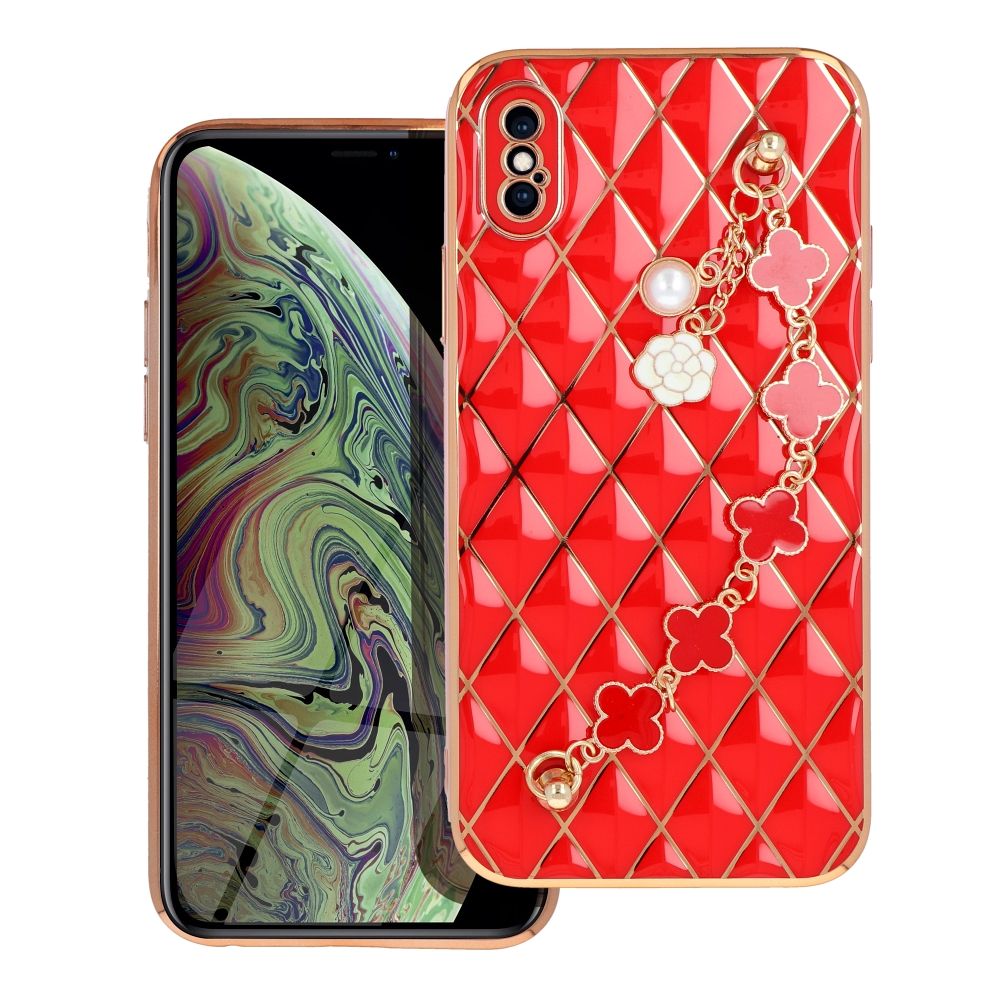 Pokrowiec Trend z acuszkiem czerwony Apple iPhone XS