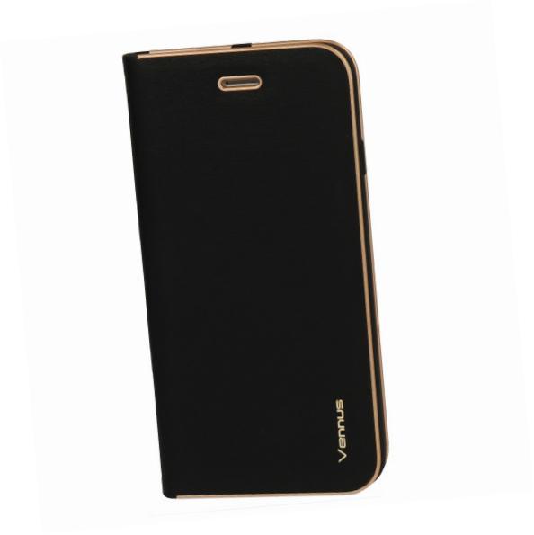 Etui zamykane z klapk i magnesem Vennus Book czarny Huawei P30 Lite