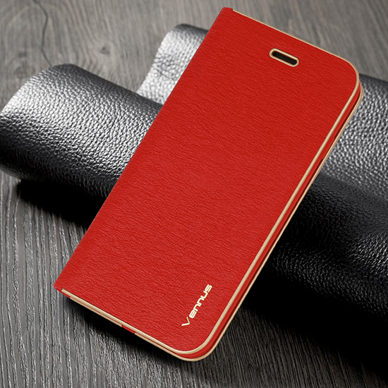 Etui zamykane z klapk i magnesem Vennus Book czerwony Xiaomi Redmi Note 11 5G / 11