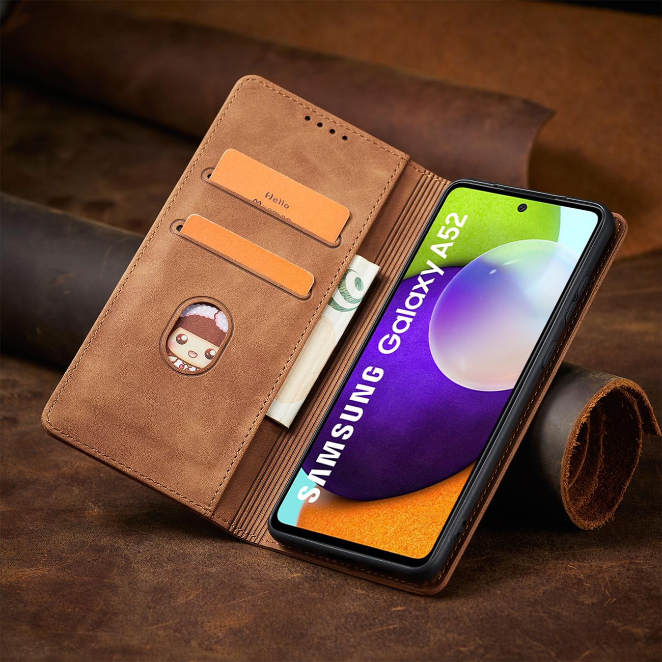 Pokrowiec Wallet Magnet brzowy Samsung A52 5G / 10