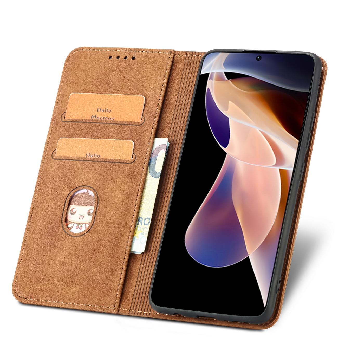 Pokrowiec Wallet Magnet brzowy Xiaomi Redmi Note 11 Pro / 7