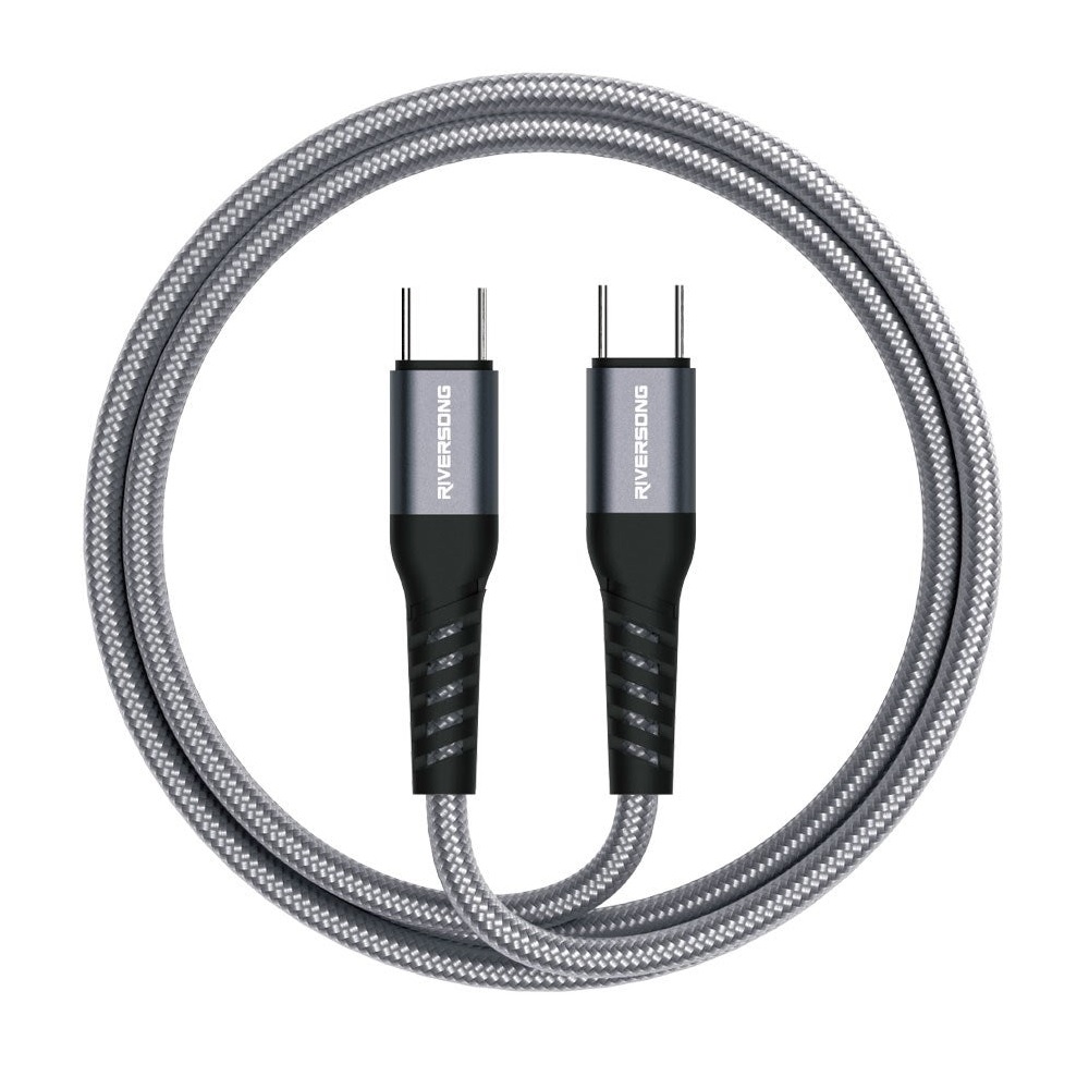 Riversong kabel Hercules C6 USB-C - USB-C 2m 100W szary CT51