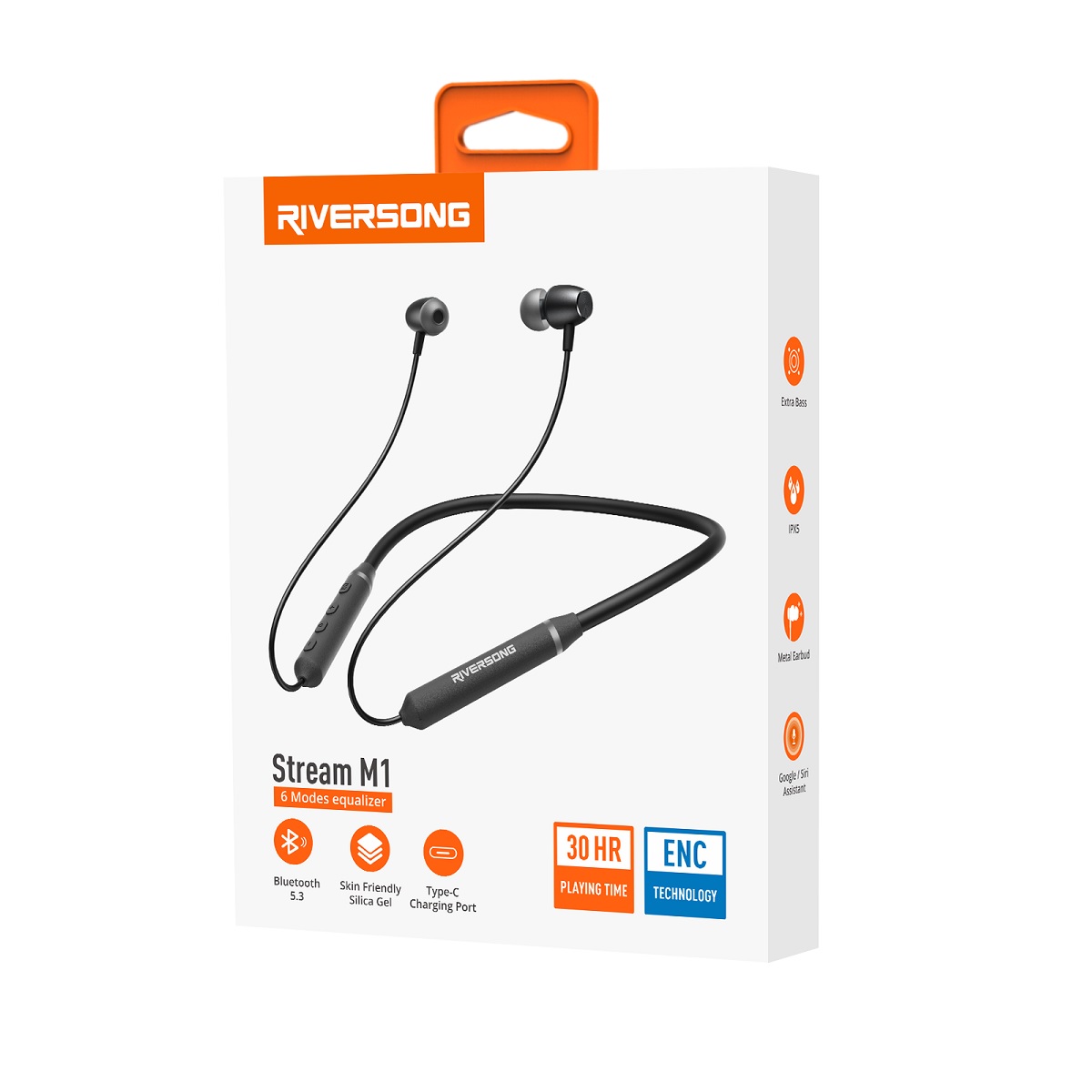 Riversong suchawki Bluetooth Stream M1 czarne EA512 / 5