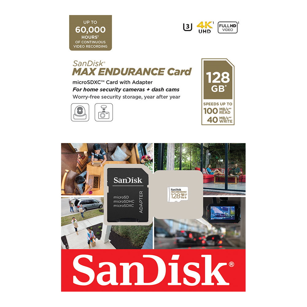 SanDisk karta pamici Max Endurance (rejestratory i monitoring) microSDXC 128 GB z adapterem / 2