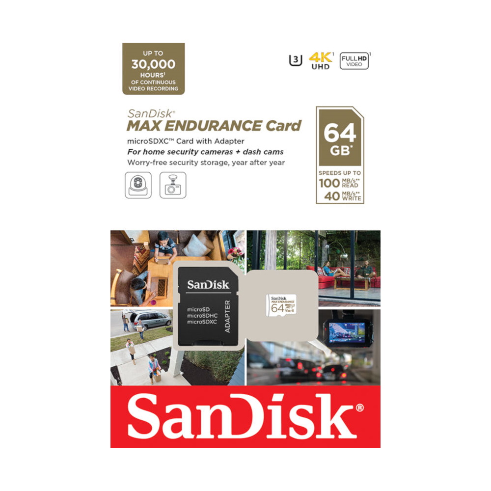 SanDisk karta pamici Max Endurance (rejestratory i monitoring) microSDXC 64 GB z adapterem / 2