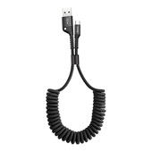 Baseus kabel Fish Eye USB - USB-C 1,0m 2A czarny sprynowy
