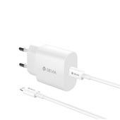 Devia adowarka sieciowa Rocket PD 20W 1x USB-C biaa + kabel USB-C - Lightning