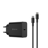 Devia adowarka sieciowa Rocket PD 45W 1x USB-C czarna + kabel USB-C - USB-C