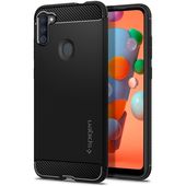 Pokrowiec etui Spigen Rugged Armor Czarne do Samsung Galaxy M11