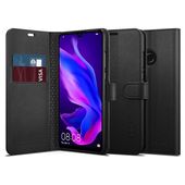 Pokrowiec etui Spigen SGP Wallet S Saffiano Czarne do Huawei P30 Lite