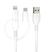 Forever kabel recycling 3w1 1,5m 2,4A USB-A - USB-C +microUSB+ Lightning KR3W1-00 biay