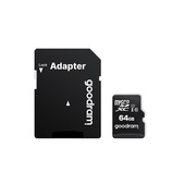 GoodRam microSDXC (64GB | klasa 10 | UHS I) 30/15 MB/s + adapter