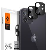 Szko hartowane na aparat Spigen Optik.tr Camera Lens czarne do Apple iPhone 12 Mini