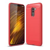 Pokrowiec Carbon Case czerwony do Xiaomi Pocophone F1