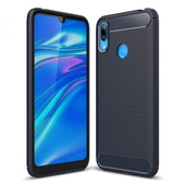 Pokrowiec Carbon Case niebieski do Huawei Y7 (2019)