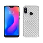 Pokrowiec Carbon Fiber srebrny do Xiaomi Mi A2 Lite