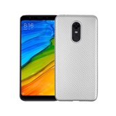 Pokrowiec Carbon Fiber srebrny do Xiaomi Redmi 5 Plus