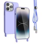 Pokrowiec Rope Case ze sznurkiem fioletowy do Apple iPhone 15 Plus