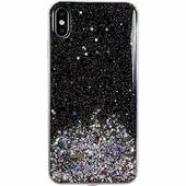 Pokrowiec silikonowy Glitter z brokatem czarny do Samsung A72 4G