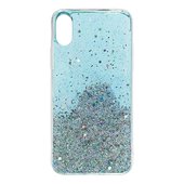 Pokrowiec silikonowy Glitter z brokatem niebieski do Samsung Galaxy S21+ 5G