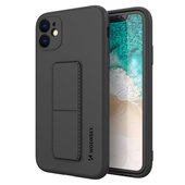 Pokrowiec silikonowy Wozinsky Kickstand Case czarny do Apple iPhone 12 Pro Max