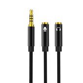 XO kabel audio 2w1 NB-R197 jack 3,5mm - zcze jack 3,5mm / mikrofon 0,23 m czarny