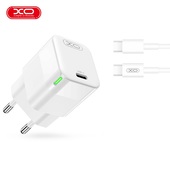 XO adowarka sieciowa CE06 PD 30W 1x USB-C biaa + kabel USB-C - USB-C