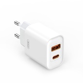 XO adowarka sieciowa CE12 PD QC 3.0 20W 1x USB 1x USB-C biaa