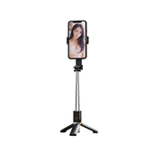 Kijek selfie do zdj z pilotem Bluetooth ze statywem wysignik 80cm XO SS10 czarny do Honor X8a