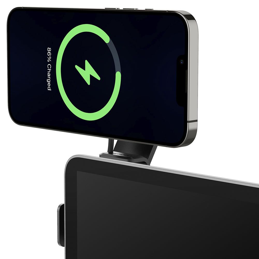 Spigen ITT90W Onetap Magnetic Magsafe Screen Car Mount Wireless Charger Tesla Model 3 / Y / X / S czarna / 3