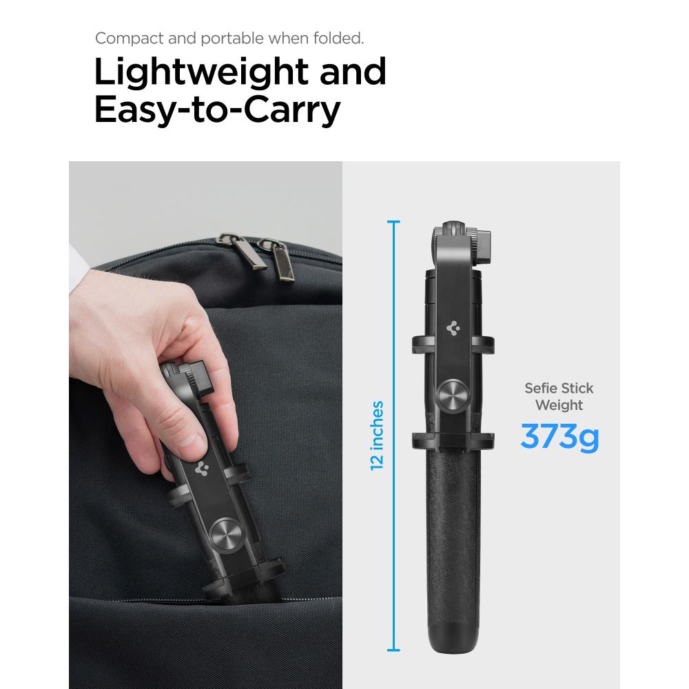 Spigen S560W Bluetooth selfie stick tripod czarny / 12