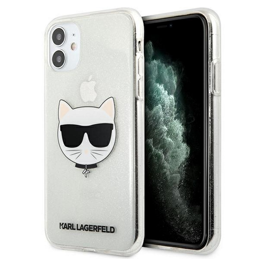  srebrne hard case Glitter Choupette Apple iPhone 12