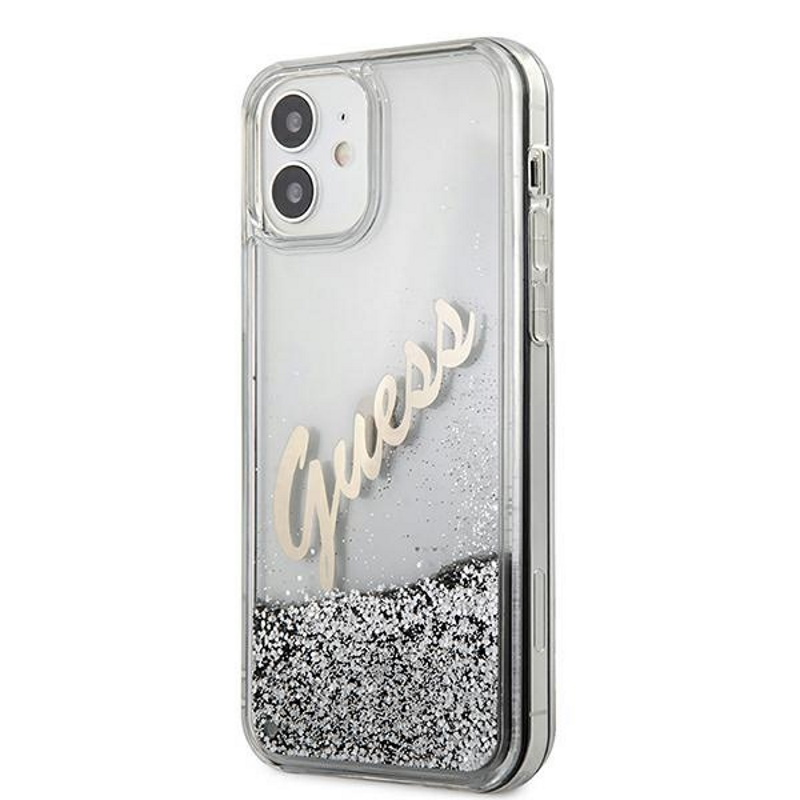  srebrne hard case Glitter Vintage Script Apple iPhone 12 Mini 5,4 cali / 2