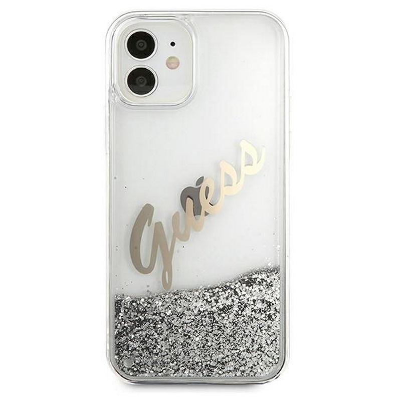  srebrne hard case Glitter Vintage Script Apple iPhone 12 Mini 5,4 cali / 3