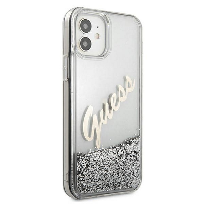  srebrne hard case Glitter Vintage Script Apple iPhone 12 Mini 5,4 cali / 4