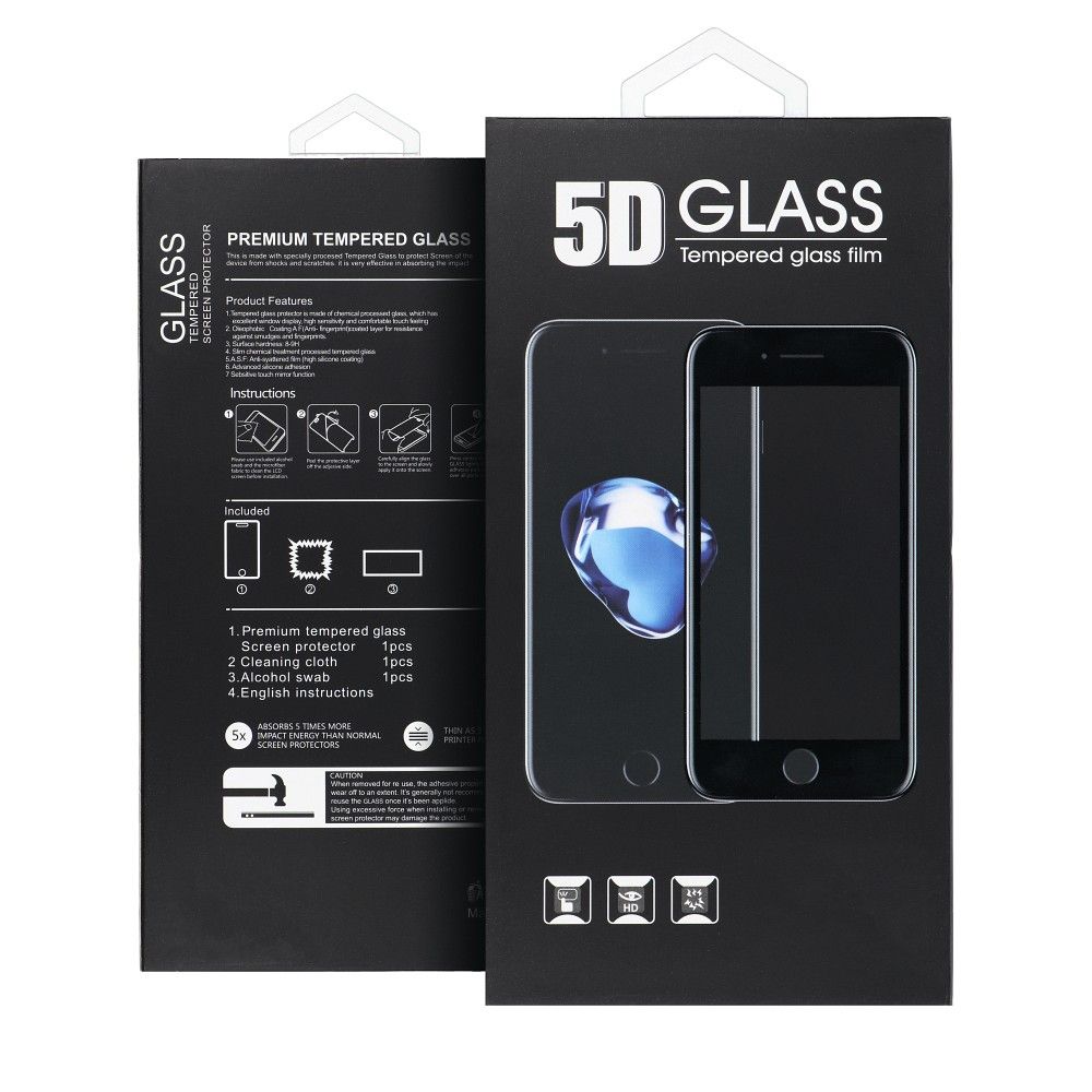 Szko hartowane 5D Full Glue Tempered Glass czarny Apple iPhone 16 / 3