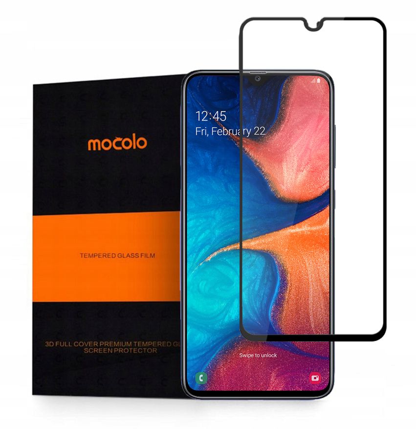 Szko Hartowane Mocolo Tg+full Glue Czarne Samsung Galaxy A20e