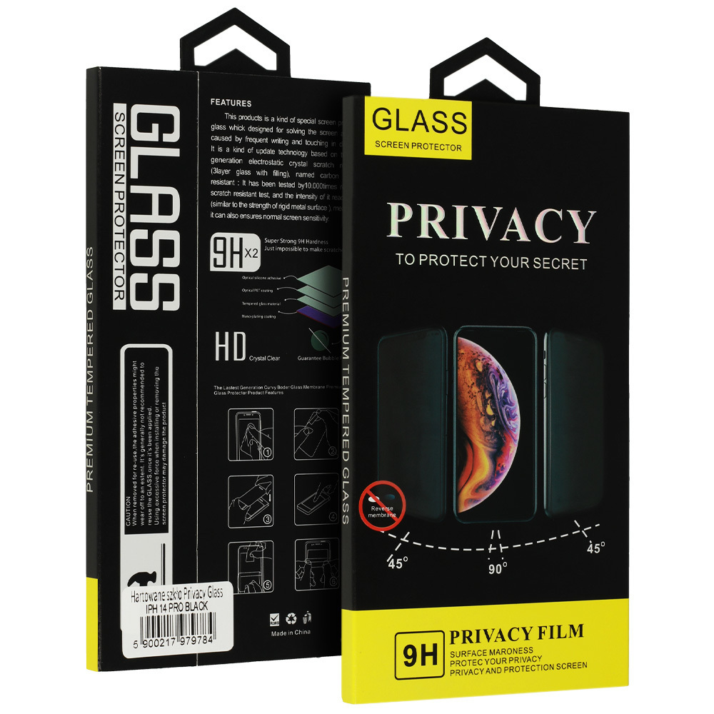 Szko hartowane prywatyzujce Privacy Glass czarny Apple iPhone 16 Pro Max / 7