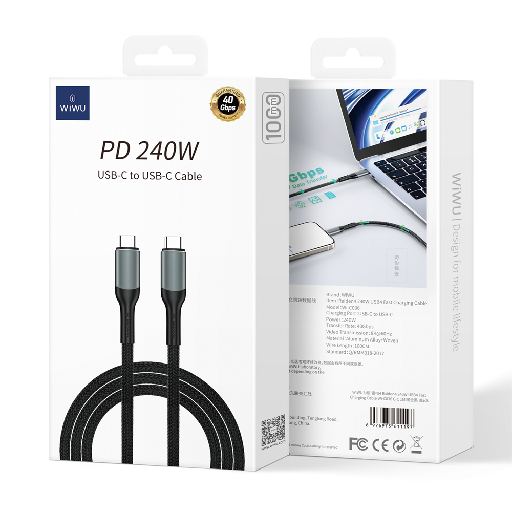 WIWU Kabel do projektora 240W PD Wi-C036 typ C-C / 7