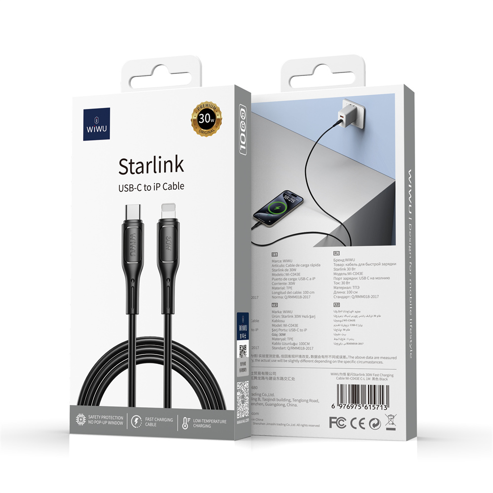 WIWU kabel Starlink Series 30W  Fast Charging Cable Wi-C043E C-L czarny / 4