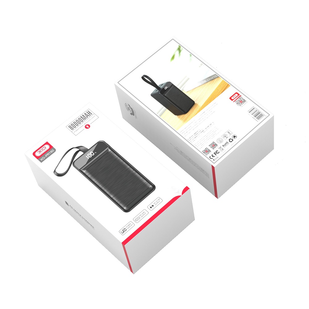 XO Power bank PR160 80000mAh QC22,5W - PD 20W czarny / 4