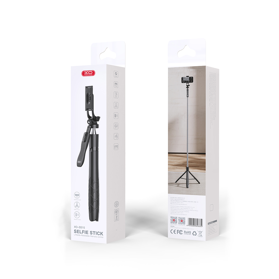 XO selfie stick Bluetooth tripod SS15 czarny 180cm / 3