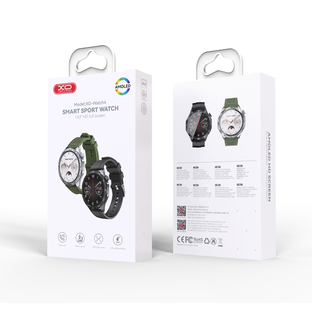 XO smartwatch Watch 4 Amoled czarny / 3