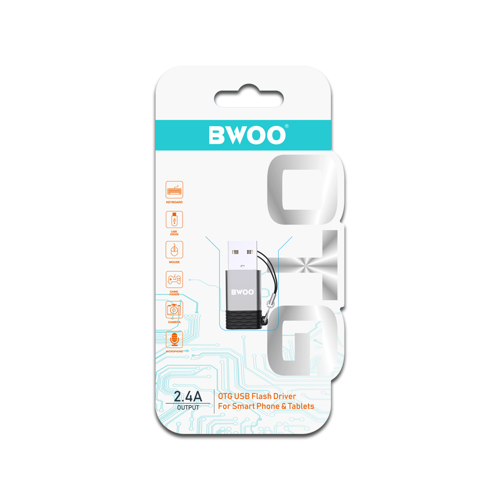 BWOO adapter BZ-38 USB-C - USB szary OTG / 3